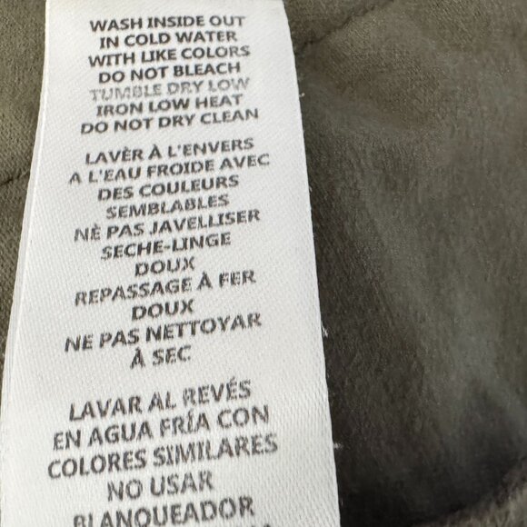 Good American S Utility Jacket Army Green Large Flap Pocket Snap Front Collared - Picture 11 of 14